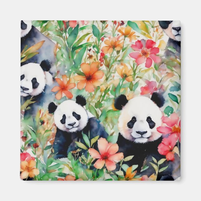 Aimant Ours de panda aquarelle (Devant)