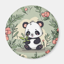 Ours de panda blanc sur fleurs