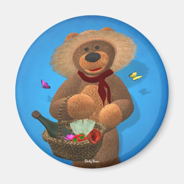 Aimant Ours Dinky : Heure de pique-nique (Devant)