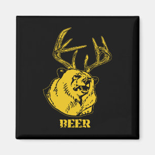 Aimant Ours drôle plus cerf égale chasse au cerf de bière