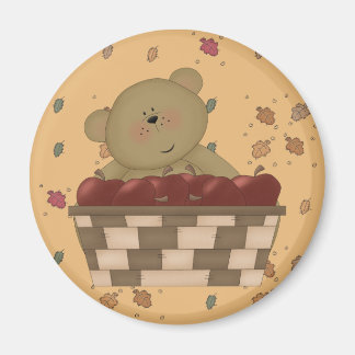 Aimant ours en peluche de la récolte de pommes