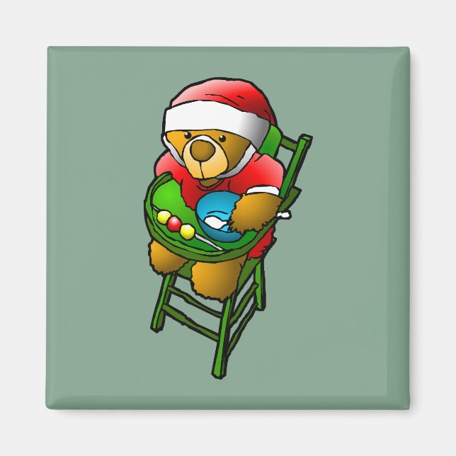 Aimant Ours en peluche de Noël (Devant)