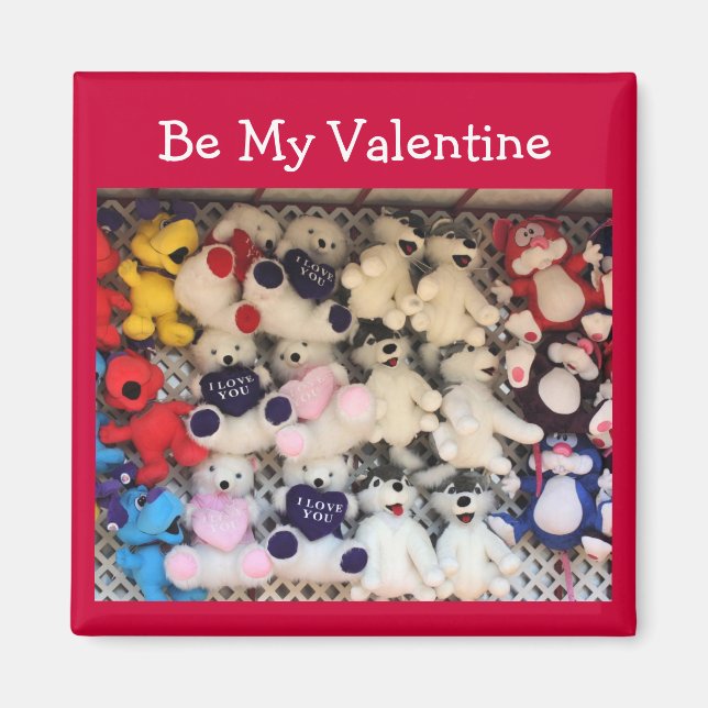 Aimant Ours en peluche Je t'aime pour la Saint-Valentin (Devant)