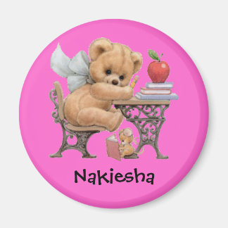 Aimant Ours en peluche mignon Nom personnalisé Cadeau