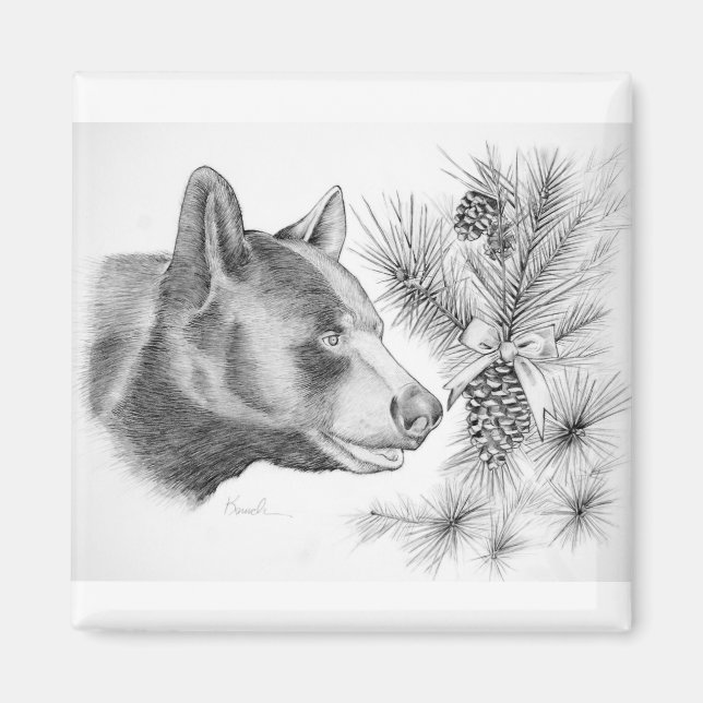 Aimant Ours noir Noël (Devant)