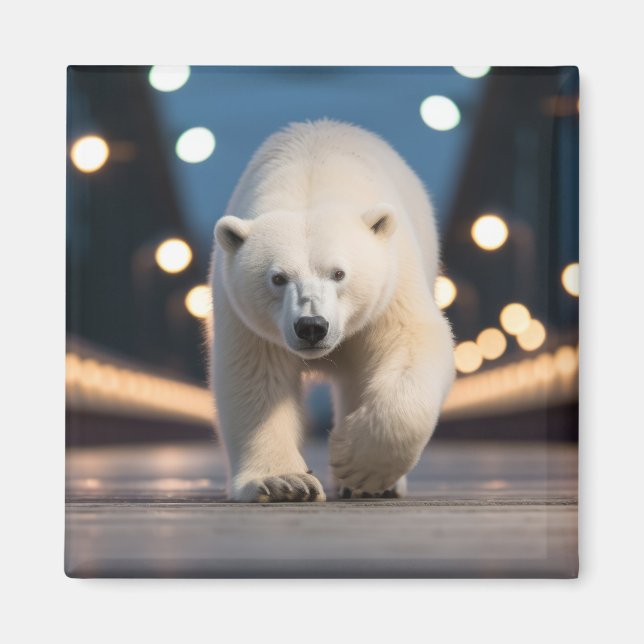 Aimant Ours Polaire Animau De La Faune Dans La Rue (Devant)