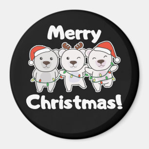Aimant Ours polaire Animaux de Noël Ours polaires Joyeux