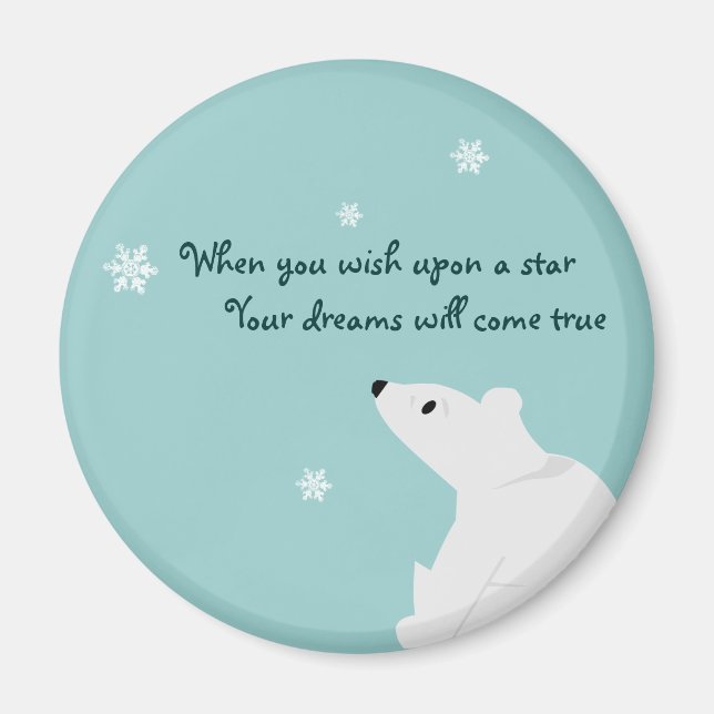 Aimant Ours polaire (bébé), Flocon de neige, Flocon de ne (Devant)