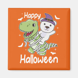 Aimant Ours polaire Joyeux costume de maman T-rex Hallowe
