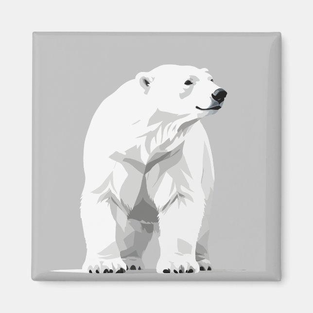 Aimant Ours polaire Vector Graphisme Art Portrait Animal  (Devant)
