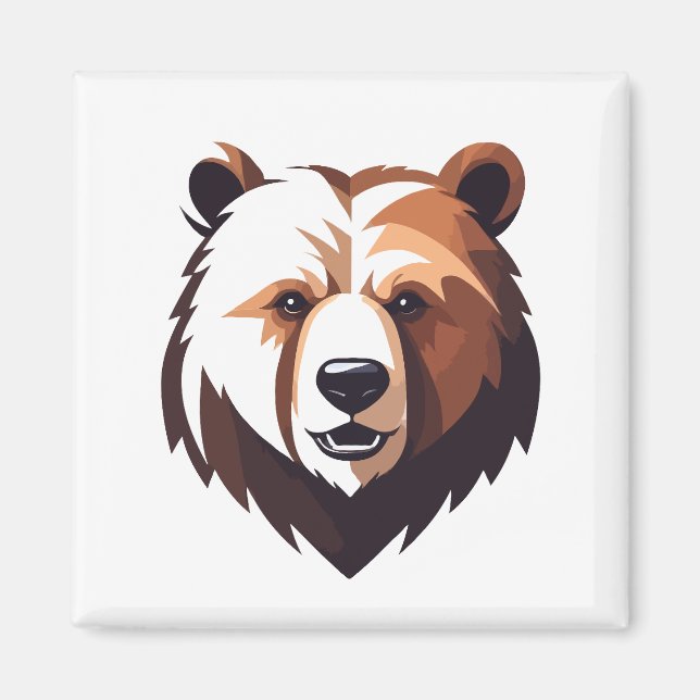 Aimant Ours Vector Art Animal Moderne Ville Urbaine Graph (Devant)