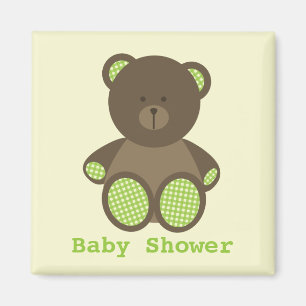 Aimant Ours vert neutre de guingan de faveur de baby