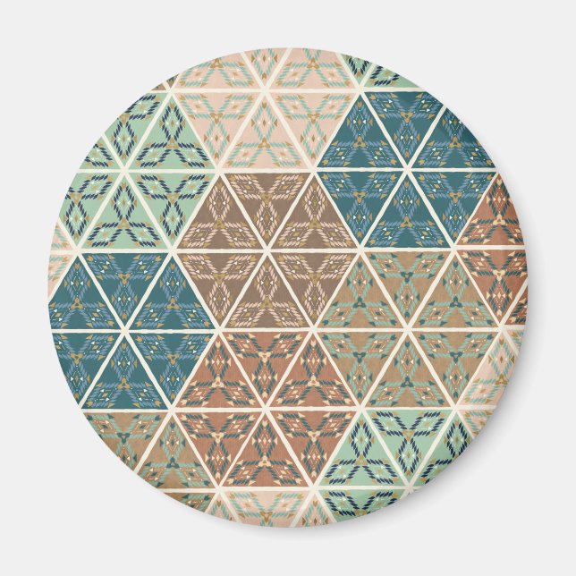 Aimant Outdoor | Blue & Green Tribal Pattern (Devant)