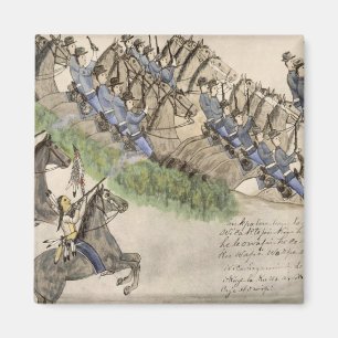 Aimant Ouverture de la bataille du Little Big Horn (encre