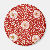 Owen Jones Ornement Chinois Fleurs Rouges et Blanc