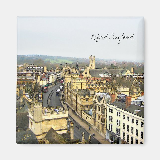 Aimant Oxford, Angleterre, High St View (Devant)
