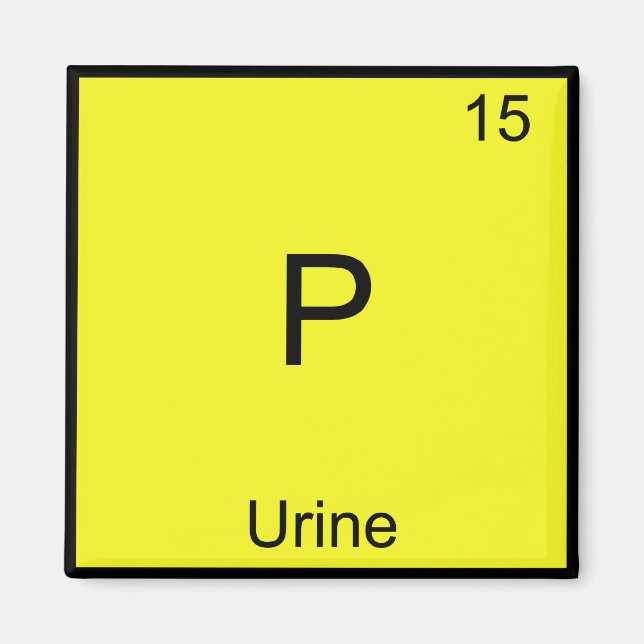 Aimant P - Symbole de l'élément de chimie de l'urine Drôl (Devant)