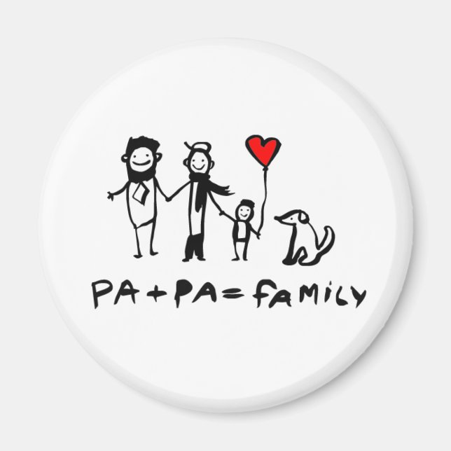 Aimant Pa + Pa = Famille (Devant)