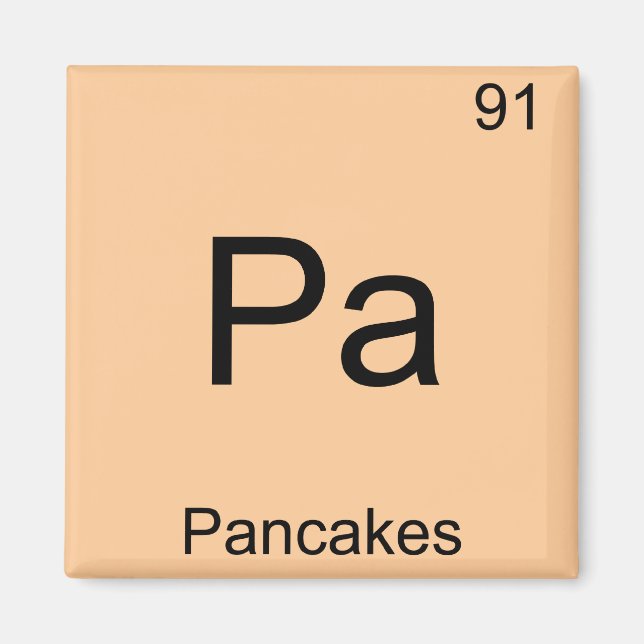 Aimant Pa - Pancakes Funny Chimie Élément Symbole Tee (Devant)