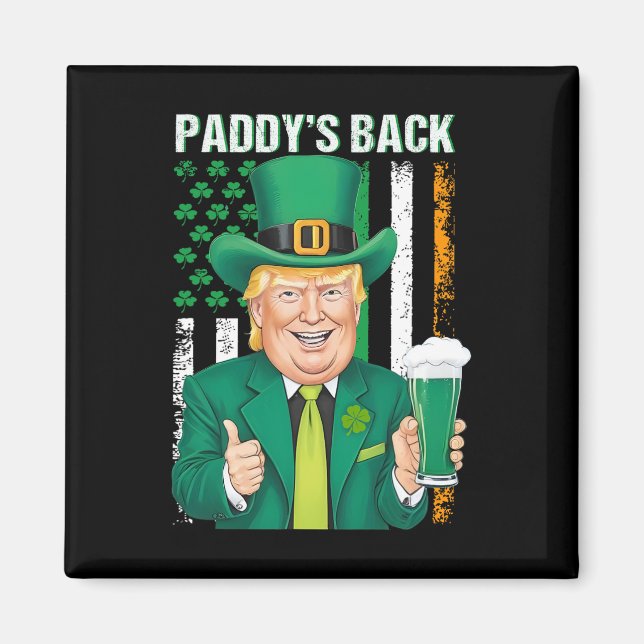 Aimant Paddy's Back Drôle Trump St. Patricks Day Hommes F (Devant)