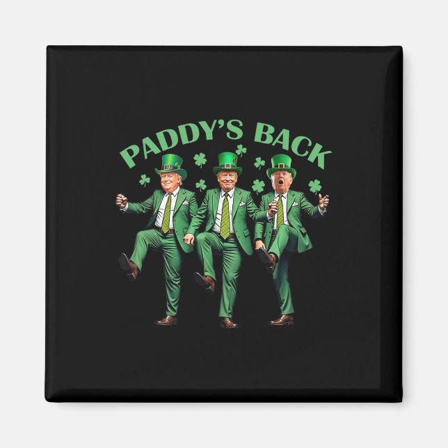 Aimant Paddy's Back Jour de la Saint Patrick Danser Trump (Devant)