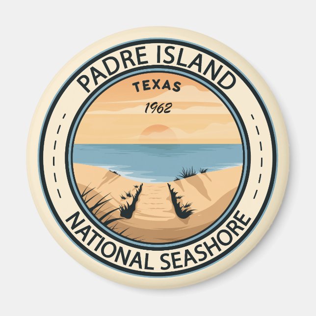Aimant Padre Island National Seashore Texas Badge (Devant)