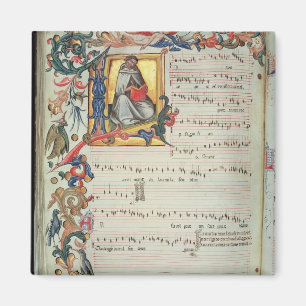 Aimant Page de notation musicale avec historiated