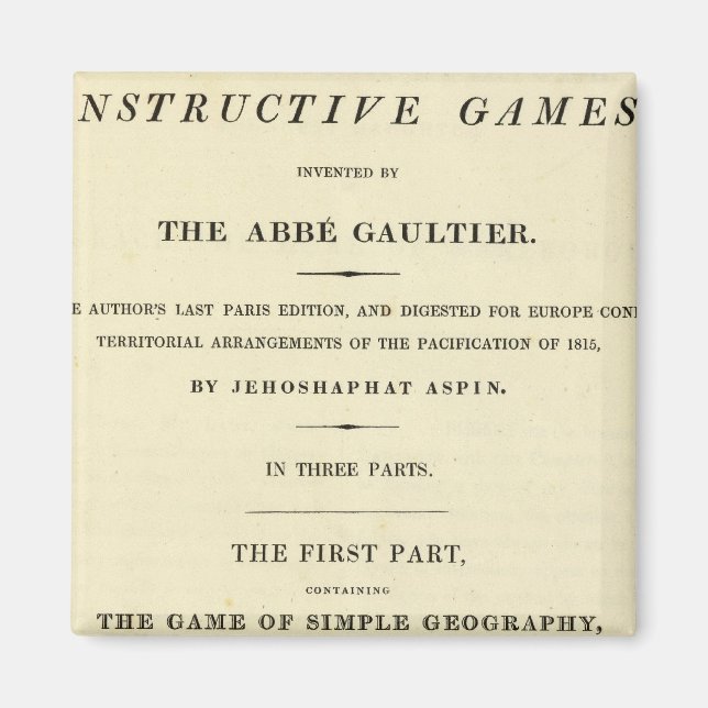 Aimant Page de titre Cours complet de géographie (Devant)