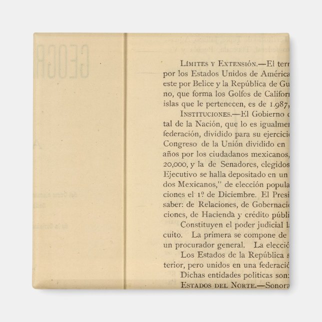 Aimant Page de titre de 1874 Atlas du Mexique (Devant)