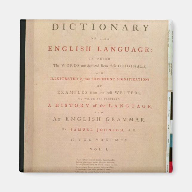 Aimant Page de titre du volume I de l'anglais (Devant)