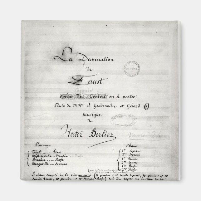 Aimant Page de titre 'La Damnation de Faust' (Devant)