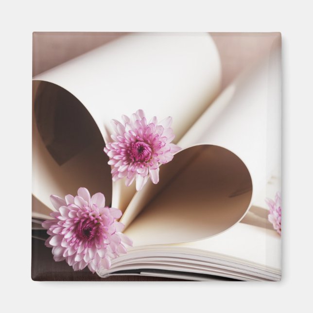 Aimant Pages d'un livre en forme de coeur (Devant)