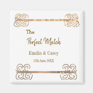 Aimant Pailletage doré vintage le couple parfait correspo