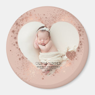 Aimant Pailleté Rose Gold Stats de Naissance Photo Nouvea