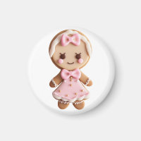 Pain d'épices/Poupée-Bébé\Bow rose\Aimant