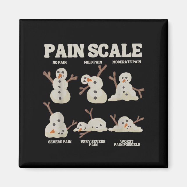 Aimant Pain Scale Snowman Funny Nurse Christmas Icu Nurse (Devant)