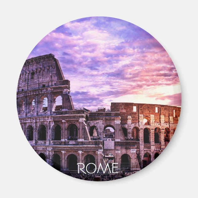 Aimant Painting of Colosseum in Rome at sunset (Devant)