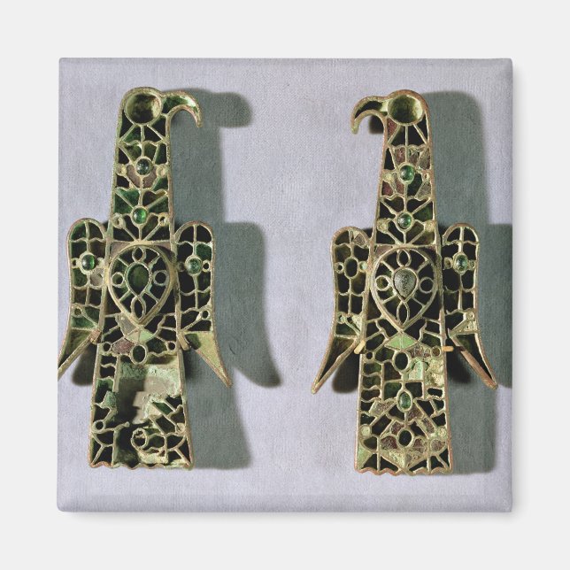 Aimant Paire de broches en forme d'aigle (métal et émail) (Devant)