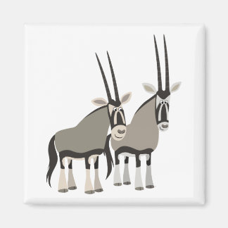Aimant Paire mignonne de l'aimant des oryxes de dessin an
