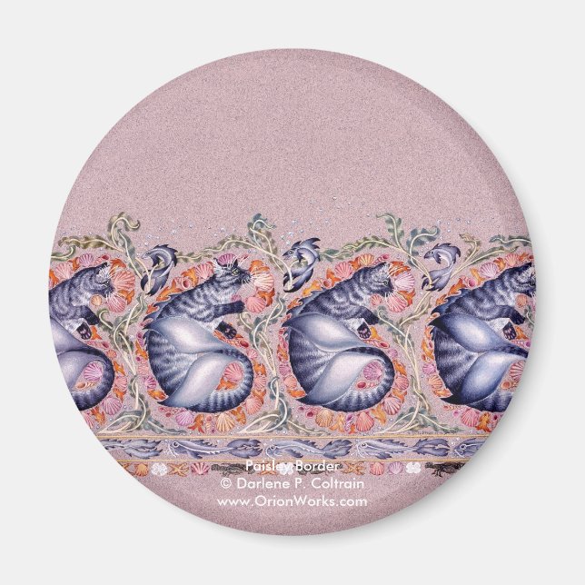 Aimant Paisley Border, Paisley Border Darlene P. Colt... (Devant)