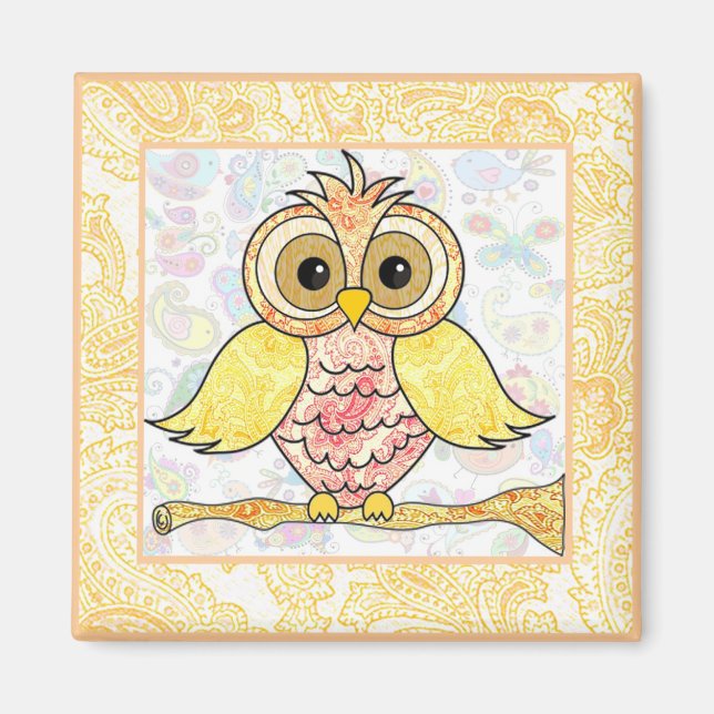 Aimant paisley owl (Devant)