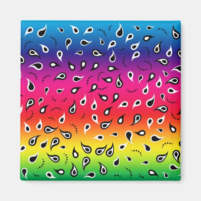 Aimant Paisley Rainbow (Devant)