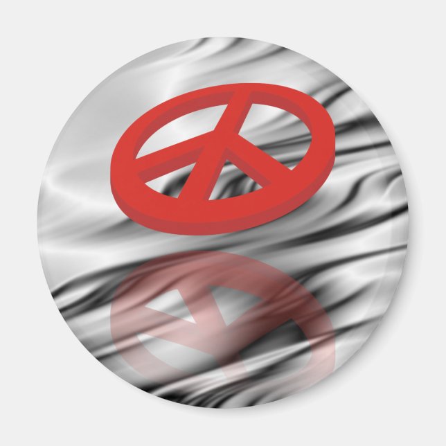 Aimant Paix 3D / réflexion (Devant)