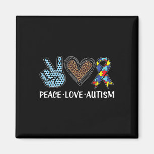 Aimant Paix Amour Autisme Puzzle Pièces Ruban Autisme Awa