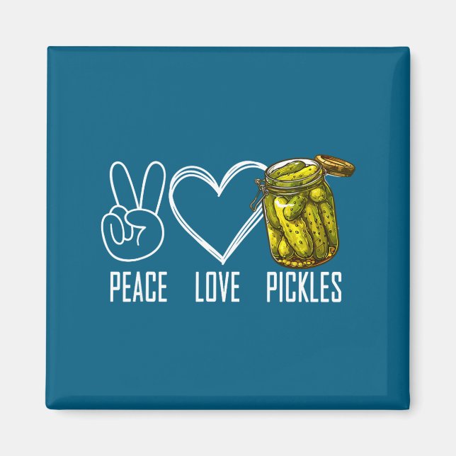 Aimant Paix Amour Ckles Pot Rétro De Ckles Tranchées Drôl (Devant)
