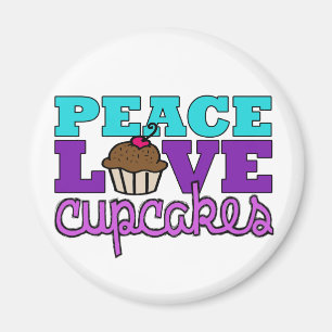 Aimant Paix, Amour & Cupcakes !