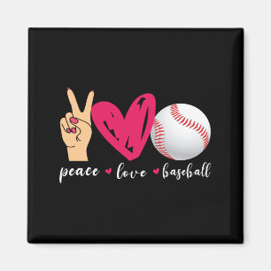 Aimant Paix Amour Et Baseball Équipe De Baseball Drôle Am
