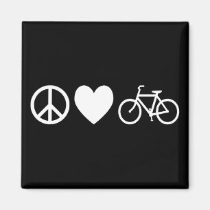 Aimant Paix Amour et Bicyclettes