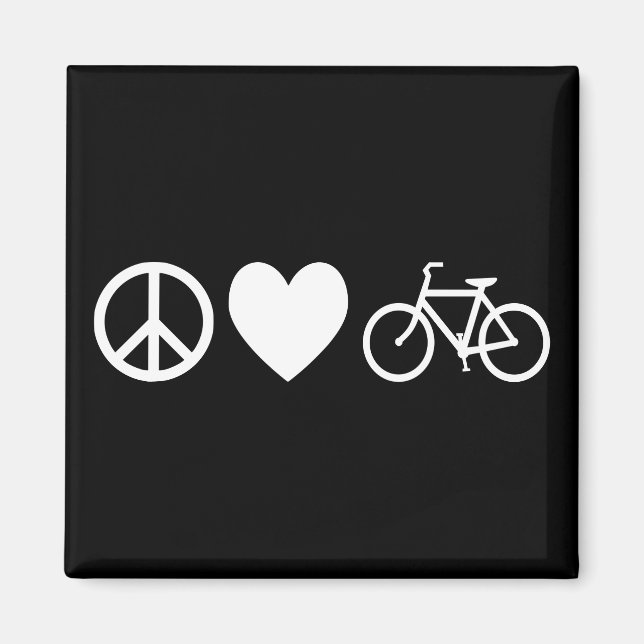 Aimant Paix Amour et Bicyclettes (Devant)