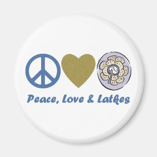 Aimant Paix, Amour et Latkes Hanoukka Tee - shirts et cad
